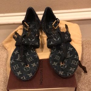 Louis Vuitton navy monogram sandals